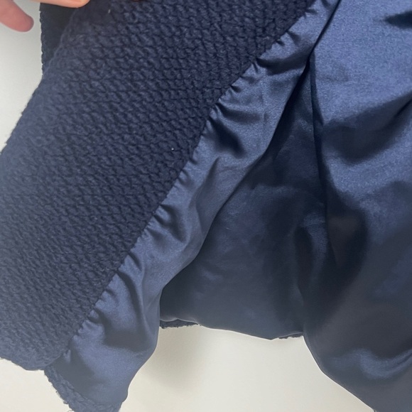 Anthropologie HUTCH Navy Elaina One Button Textured Mid Length Coat Size Large - Picture 5 of 16